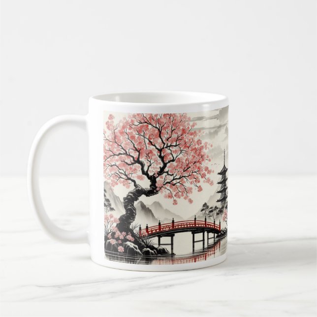 Cherry Blossom Japan Art Kaffeetasse (Links)