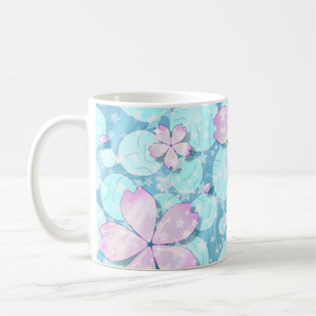 Cherry Blossom Japanese Kawaii Pond Kaffeetasse (Links)