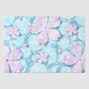 Cherry Blossom Japanese Kawaii Pond Seidenpapier