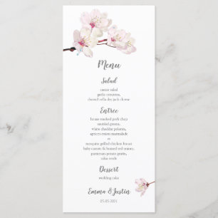 Cherry Blossom Japanese Sakura Wedding Rackcard Menükarte