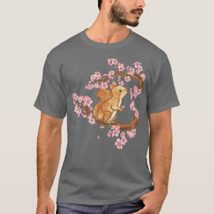 Cherry Blossom Japanisch Art Squirrel Lover T-Shirt