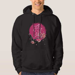 Cherry Blossom Japanisch Kalligrafie Kanji Sakura Hoodie