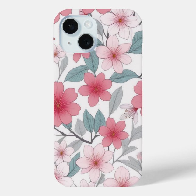 Cherry Blossom Japanisch Pink Sakura Muster Case-Mate iPhone Hülle (Rückseite)