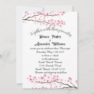 Cherry Blossom Japanisch Sakura Pink Wedding Einladung