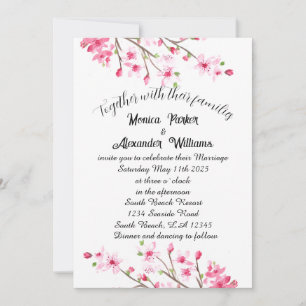 Cherry Blossom Japanisch Sakura Pink Wedding Einladung