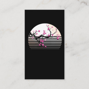 Cherry Blossom Japanischer Retro Sunset Sakura Tre Visitenkarte