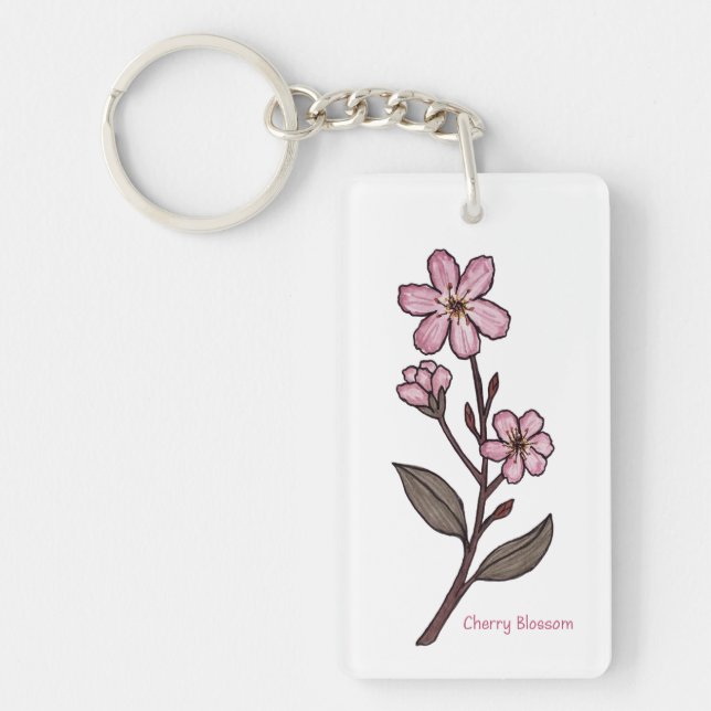 Cherry Blossom Keyring Schlüsselanhänger (Vorderseite)
