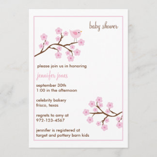 Cherry Blossom Kinderdusche Einladungen