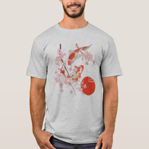 Cherry Blossom Koi Carp Fish Japanese Sakura Graph T-Shirt