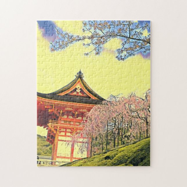 Cherry Blossom Kyoto Japan Reise Puzzle (Vertikal)