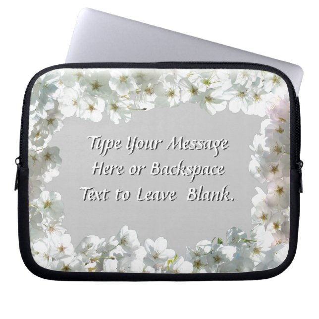 Cherry Blossom Laptop Sleeve Personalisierter Sieb (Vorderseite)