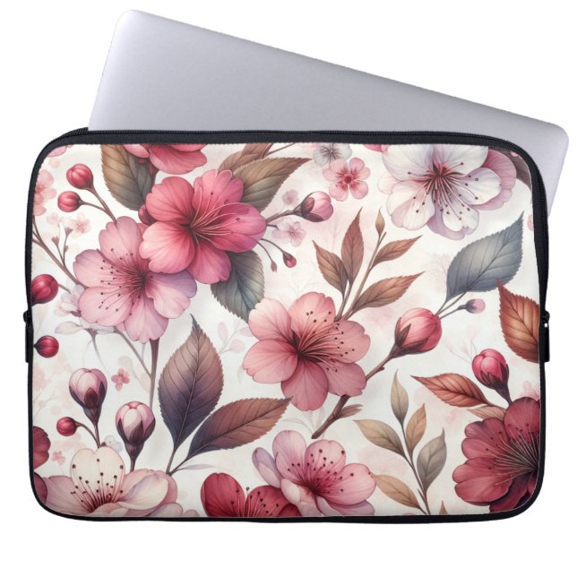 Cherry Blossom Laptopschutzhülle (Vorderseite)