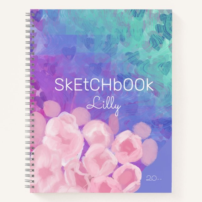 Cherry Blossom Liebe Spring Energy Wave Sketchbook Notizbuch (Vorderseite)