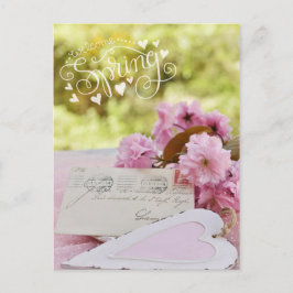 Cherry Blossom Loveletter Spring Text Postkarte