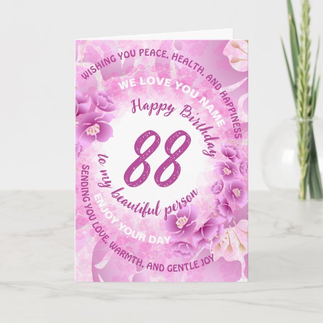 Cherry Blossom Milestone Birthday | Custom Age Karte (Vorderseite)