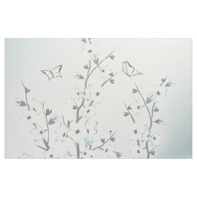 Cherry Blossom Mint White Stoff (Yard (91,4 cm))