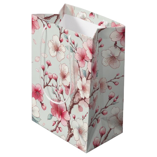 Cherry Blossom Mittlere Geschenktüte (Rückseite Schrägansicht)