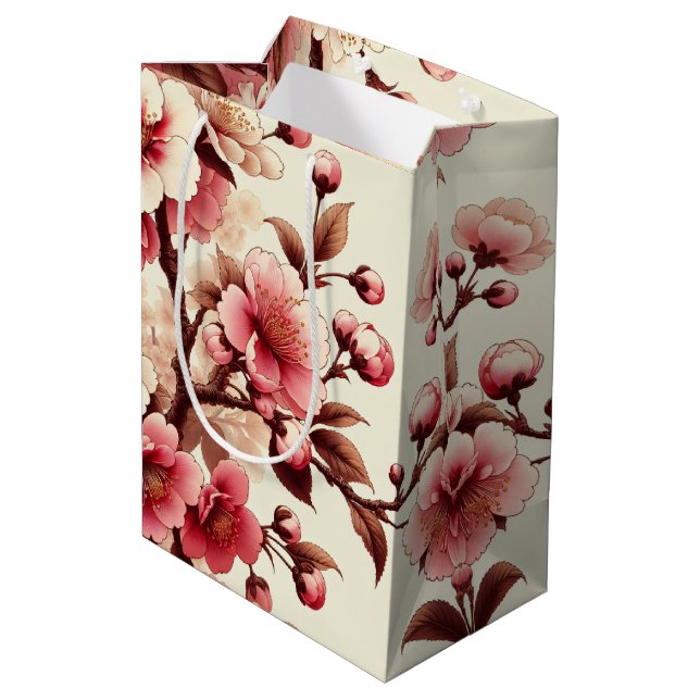 Cherry Blossom Mittlere Geschenktüte (Rückseite Schrägansicht)