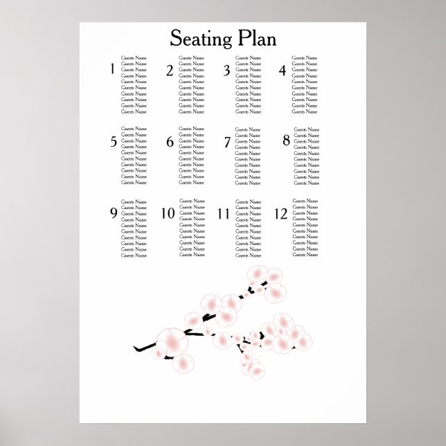 Cherry Blossom Moderne, einfache Hochzeitsideen Poster (Vorne)