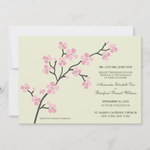 Cherry Blossom Moderne Hochzeitseinladung:rosane Einladung