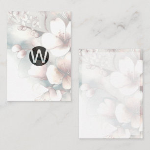 Cherry Blossom Monogramm-Mitteilungskarten Mitteilungskarte