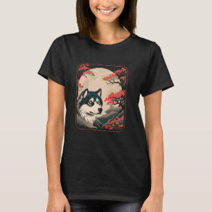 Cherry Blossom Moon Dog Breed Pet - Sibirischer Hu T-Shirt