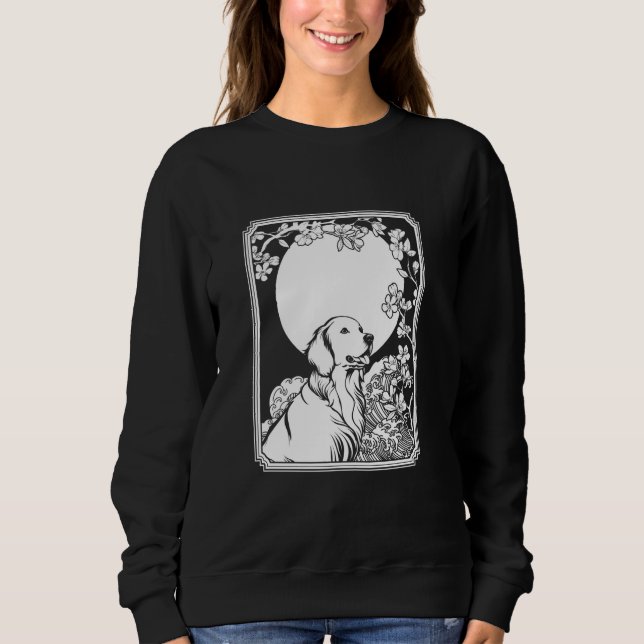 Cherry Blossom Moon Golden Retriever Dog Breed - J Sweatshirt (Vorderseite)