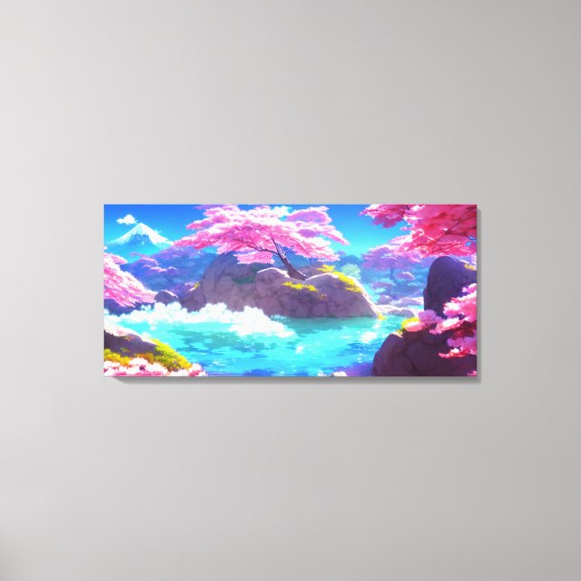 Cherry Blossom Mountain Leinwanddruck (Vorderseite)
