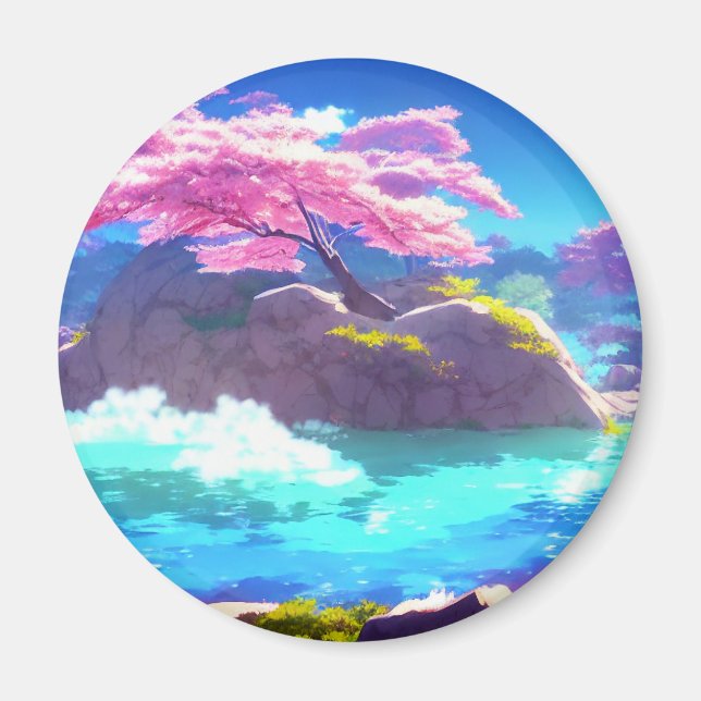 Cherry Blossom Mountain Magnet (Vorne)