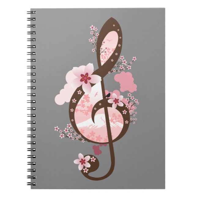 Cherry Blossom Music Notizblock (Vorderseite)