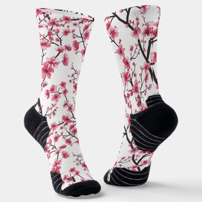 Cherry Blossom Muster Socken (Gewinkelt)