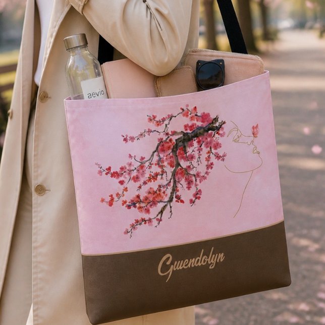 Cherry Blossom Mutter Personalisiert Tote Bag (Von Creator hochgeladen)