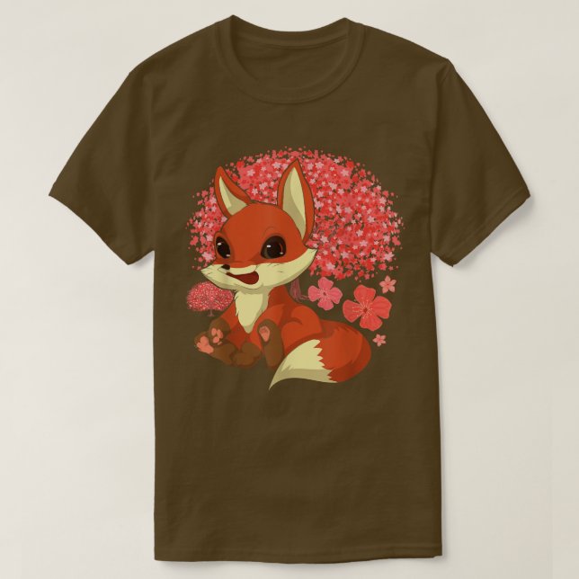 Cherry Blossom Nature Animal Lover Sakura Niedlich T-Shirt (Design vorne)