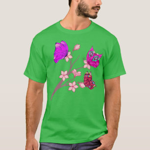 Cherry Blossom Natureinsekt Tier Japan Sakura B T-Shirt
