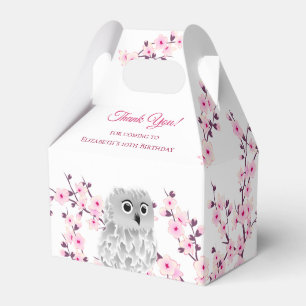 Cherry Blossom Niedlich Owl   Benutzerdefinierter  Geschenkschachtel