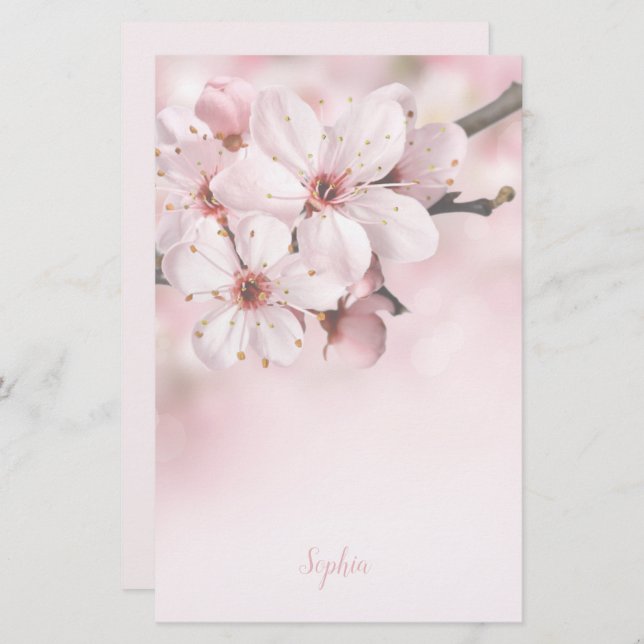 Cherry Blossom Note Pads Briefpapier (Vorne/Hinten)