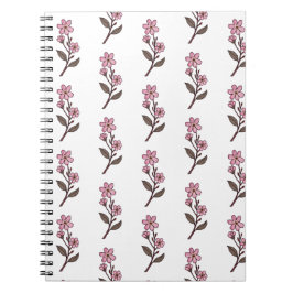 Cherry Blossom Notebook - Weißes Muster Notizblock