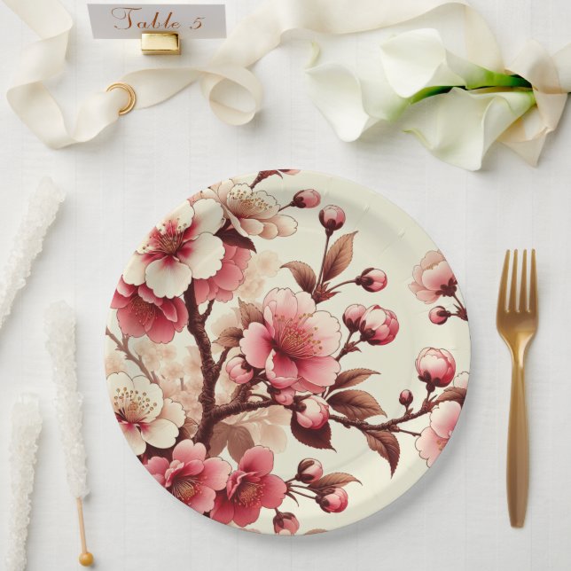 Cherry Blossom Pappteller (Hochzeit)