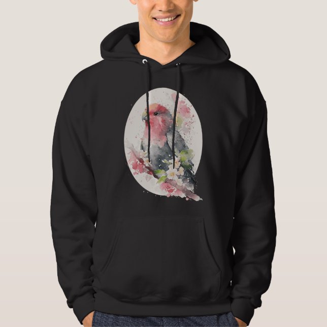 Cherry Blossom Parrot Japanese Sakura Budgie Parak Hoodie (Vorderseite)