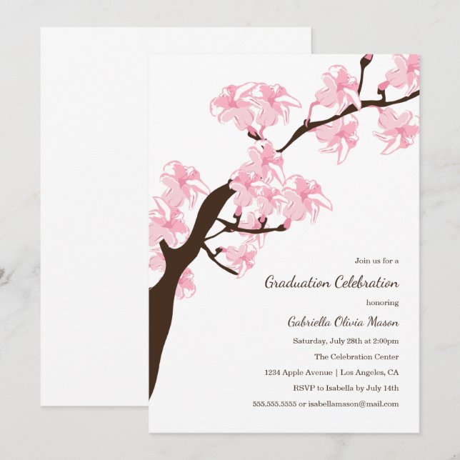 Cherry Blossom | Party Einladung (Vorne/Hinten)