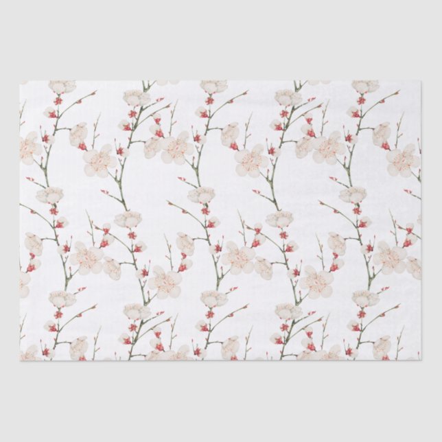 Cherry Blossom Pattern Boho Seidenpapier (Vorderseite)