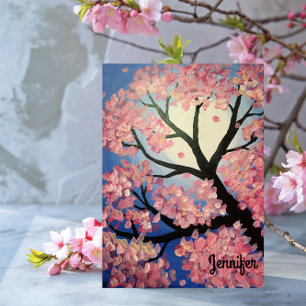 Cherry Blossom Personalisierte Note Card Dankeskarte