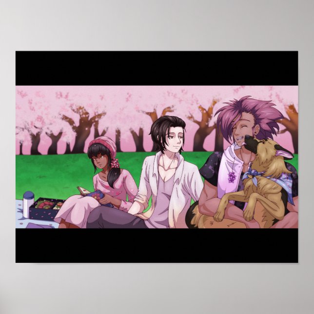 Cherry Blossom Picnic Poster (Vorne)