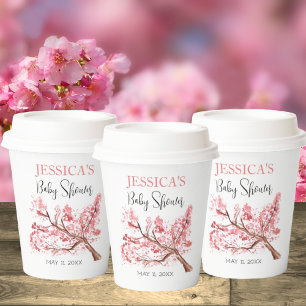 Cherry Blossom Pink Blume Baby Shower Girl Pappbecher