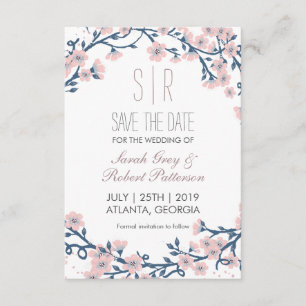 Cherry Blossom Pink Blume Hochzeit speichern das D Save The Date