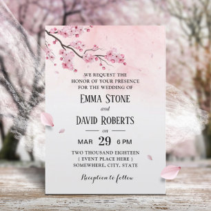 Cherry Blossom Pink Blumenzehen Einladung