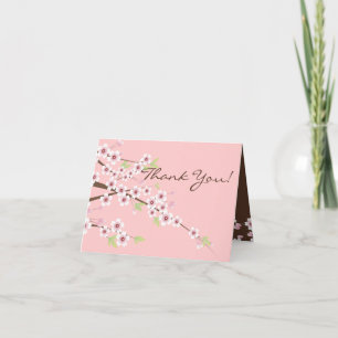 Cherry Blossom Pink & Brown Vielen Dank Karten
