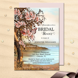 Cherry Blossom Pink Butterfly Brautparty Einladung