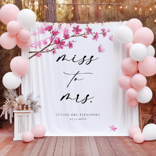 Cherry Blossom Pink Butterfly Brautparty Wandteppich