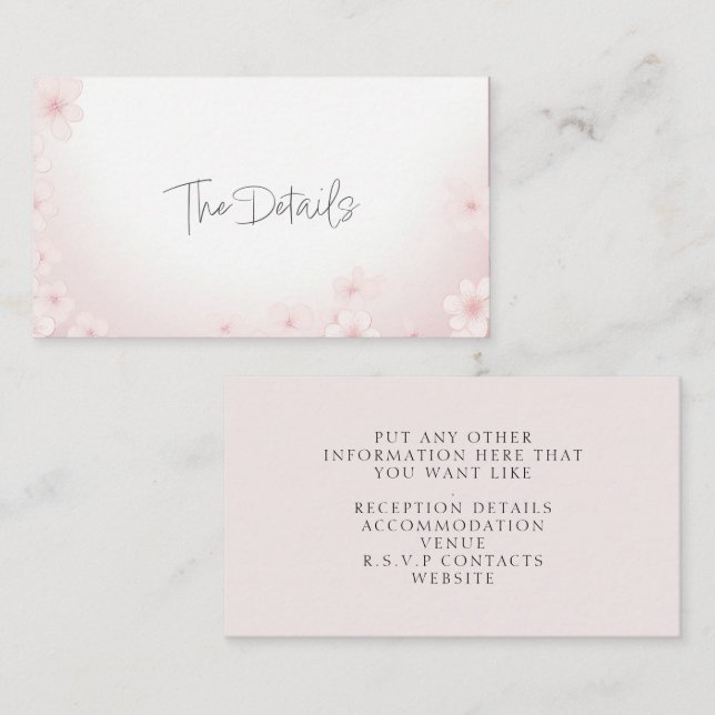 Cherry Blossom Pink Die Details Umschließkarte Begleitkarte (Vorne/Hinten)